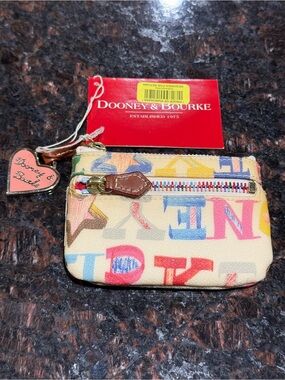 Dooney & Bourke Graffiti Doodle Coin Purse / Keychain new
